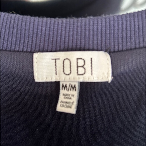 NWT Tobi Casual Robbed High Neck Dress Medium Navy - Picture 4 of 4